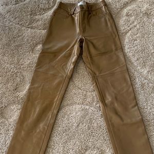 Hugo Buscati genuine leather pants in gold, size 2